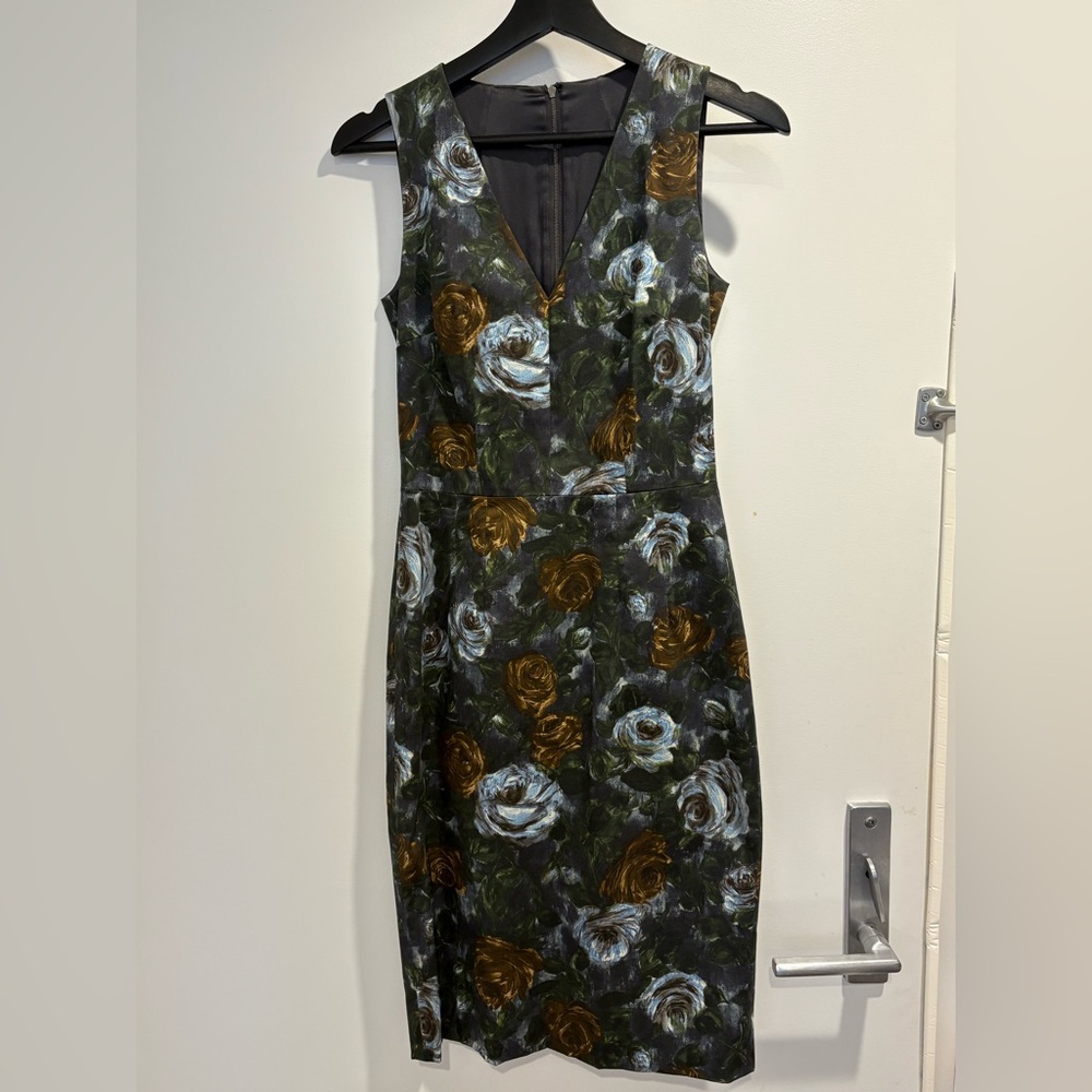 Dolce & Gabbana White and Gray Sheath Midi Dress